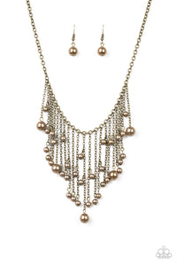 Catwalk Champ-Brass Necklace-Paparazzi Accessories.