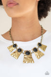 Cougar-Brass Necklace-Paparazzi Accessories.