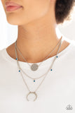 Lunar Lotus-Blue Necklace-Paparazzi Accessories.
