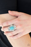 Mega Mother Nature-Blue Ring-Paparazzi Accessories.