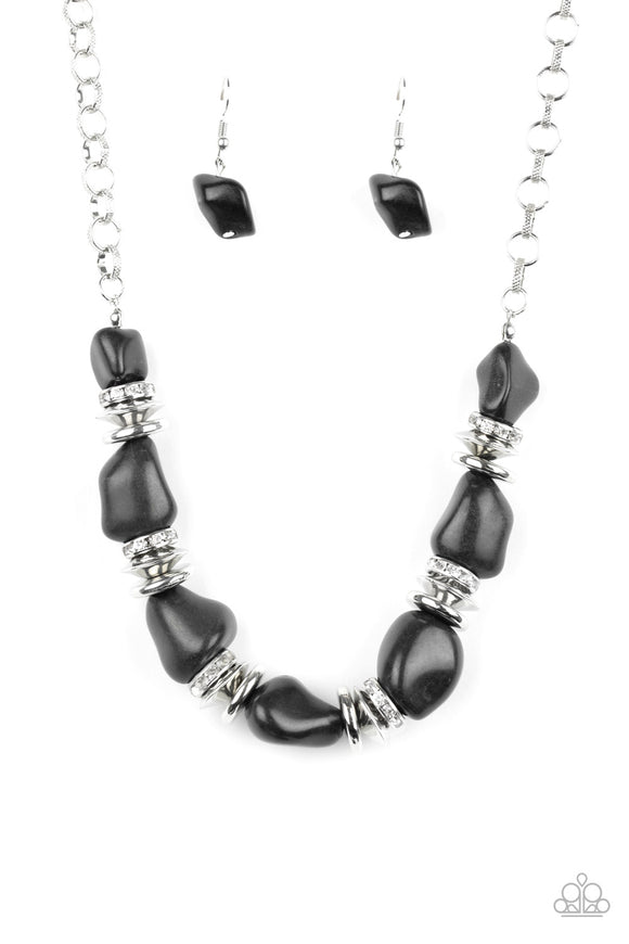 Stunningly Stone Age-Black Necklace-Paparazzi Accessories