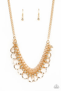 Ring Leader Radiance-Gold Necklace-Paparazzi Accessories.