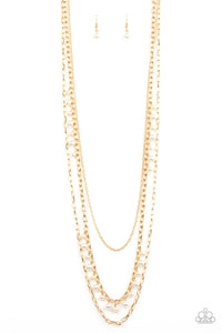 Pearl Pageant-Gold Necklace-Paparazzi Accessories.