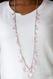 GLOW And Steady Wins The Race-Pink Necklace-Paparazzi Accessories.