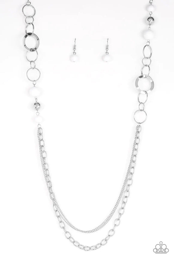 Modern Motley-White Necklace-Paparazzi Accessories