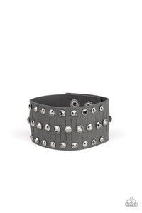 Now Taking The Stage-Silver Wrap Bracelet-Leather-Paparazzi Accessories.