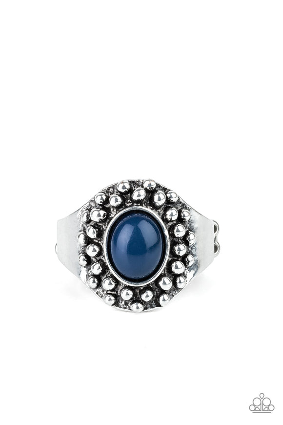 Please and Thank You-Blue Ring-Paparazzi Accessories.