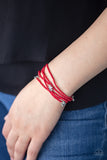 Pretty Patriotic-Red Stretch Bracelet-Seed Bead-Paparazzi Accessories.