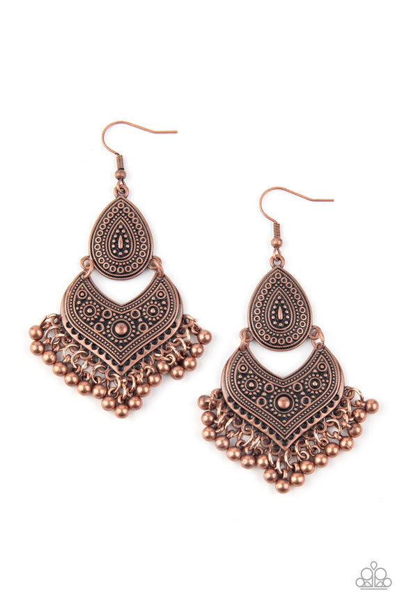 Music To My Ears-Copper Earring-Paparazzi Accessories