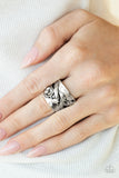 Follow The Tulips-Silver Ring-Paparazzi Accessories.