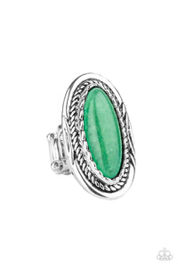 Primal Instincts-Green Ring-Paparazzi Accessories