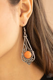Canyon Climate-Orange Earring-Paparazzi Accessories.
