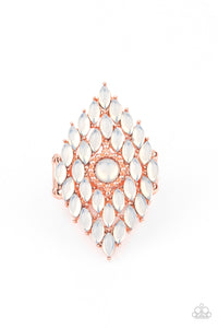 Incandescently Irresistible-Copper Ring-White-Paparazzi Accessories