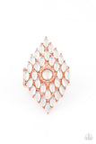 Incandescently Irresistible-Copper Ring-White-Paparazzi Accessories