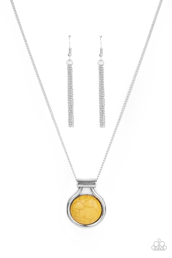 Patagonian Paradise-Yellow Necklace-Paparazzi Accessories