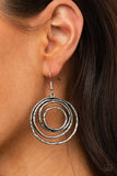 Spiraling Out of Control-Silver Earring-Paparazzi Accessories.