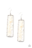 Don't QUARRY, Be Happy-White Earring-Paparazzi Accessories.