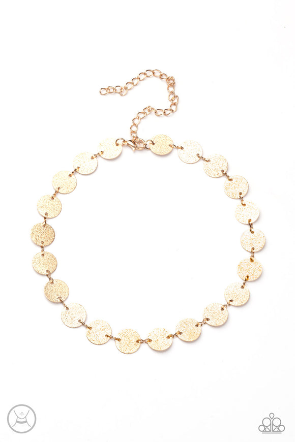 Reflection Detection-Gold Choker Necklace-Paparazzi Accessories