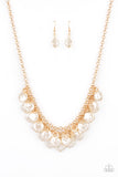 BEACHFRONT and Center-Gold Necklace-Paparazzi Accessories.