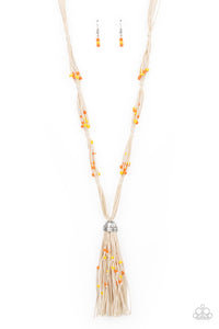 Summery Sensations-Orange Necklace-Paparazzi Accessories.