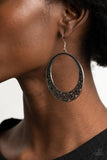 Bodaciously Blooming-Black Earring-Paparazzi Accessories.