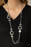Mechanically Metro-Silver Necklace-Paparazzi Accessories