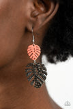 Palm Tree Cabana-Orange Earring-Paparazzi Accessories