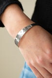 Dandelion Dreamland-Silver Bangle Bracelet-Paparazzi Accessories