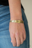 Dandelion Dreamland-Brass Bangle Bracelet-Paparazzi Accessories.