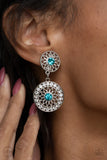 Life of The Garden Party-Blue Clip-On Earring-Paparazzi Accessories.
