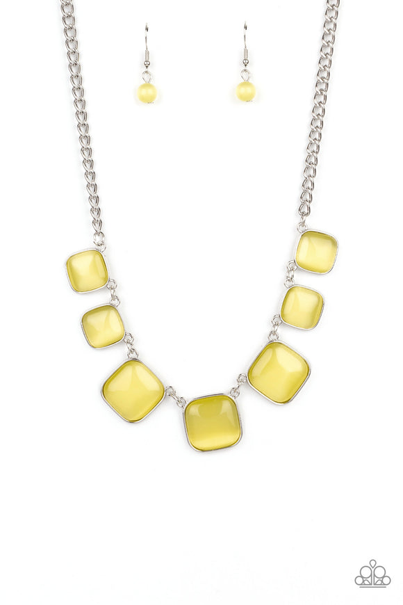 Paparazzi - Gorgeously Globetrotter-Yellow Necklace | Fashion Fabulous  Jewelry