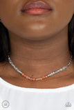 Space Odyssey-Orange Choker Necklace-Paparazzi Accessories.