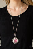 Oh My Medallion-Pink Necklace-Paparazzi Accessories