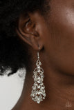 Diva Decorum-White Earring-Paparazzi Accessories.