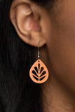 LEAF Yourself Wide Open-Orange Earring-Paparazzi Accessories
