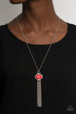 What GLOWS Up-Red Necklace-Paparazzi Accessories