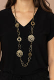 HOLEY Relic-Brass Necklace-Paparazzi Accessories.