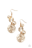 Pearl Dive-Gold Earring-Paparazzi Accessories.