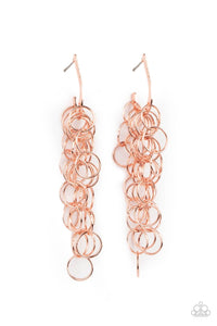 Long Live The Rebels-Copper Earring-Paparazzi Accessories.