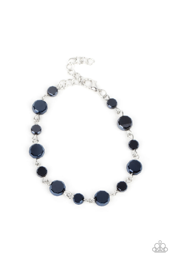 Colorfully Cosmic-Blue Clasp Bracelet-Paparazzi Accessories