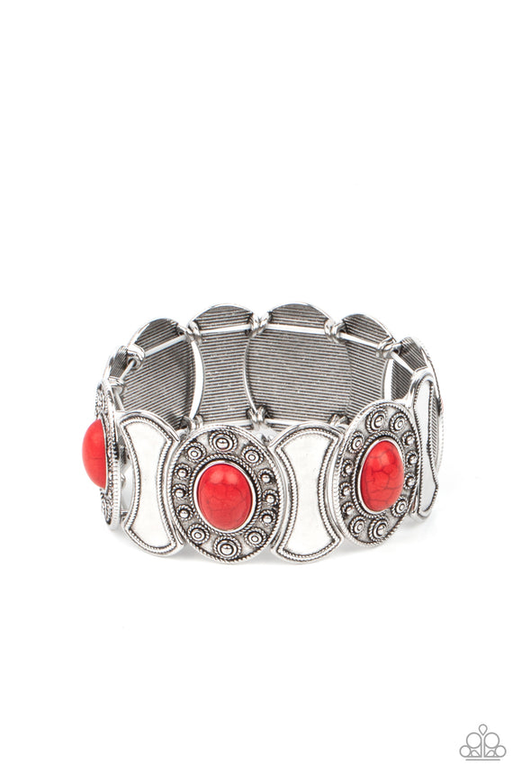 Desert Relic-Red Stretch Bracelet-Paparazzi Accessories