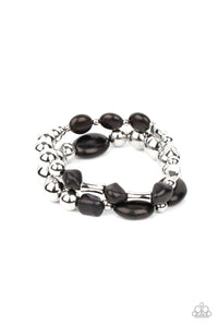 Authentically Artisan-Black Stretch Bracelet-Paparazzi Accessories
