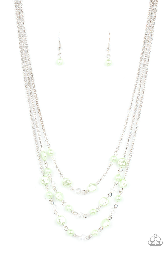 Let The Record GLOW-Green Necklace-Paparazzi Accessories