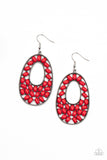 Beaded Shores-Red Earring-Paparazzi Accessories