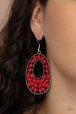 Beaded Shores-Red Earring-Paparazzi Accessories