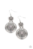 Temple of The Sun-Silver Earring-Paparazzi Accessories