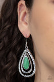 Teardrop Torrent-Green Earring-Paparazzi Accessories.