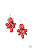 Vacay Vixen-Red Earring-Paparazzi Accessories.