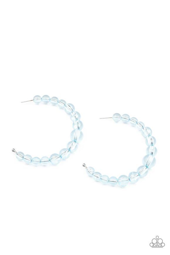 In The Clear-Blue Hoop Earring-Paparazzi Accessories