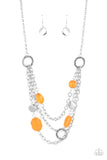Oceanside Spa-Orange Necklace-Paparazzi Accessories.